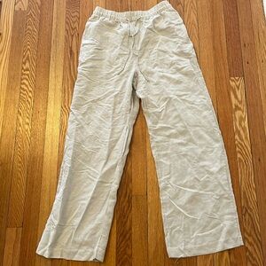 H&M linen blend pant with drawstring | size S